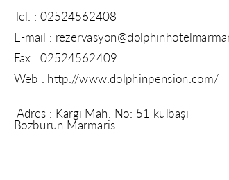 Dolphin Hotel Bozburun iletiim bilgileri